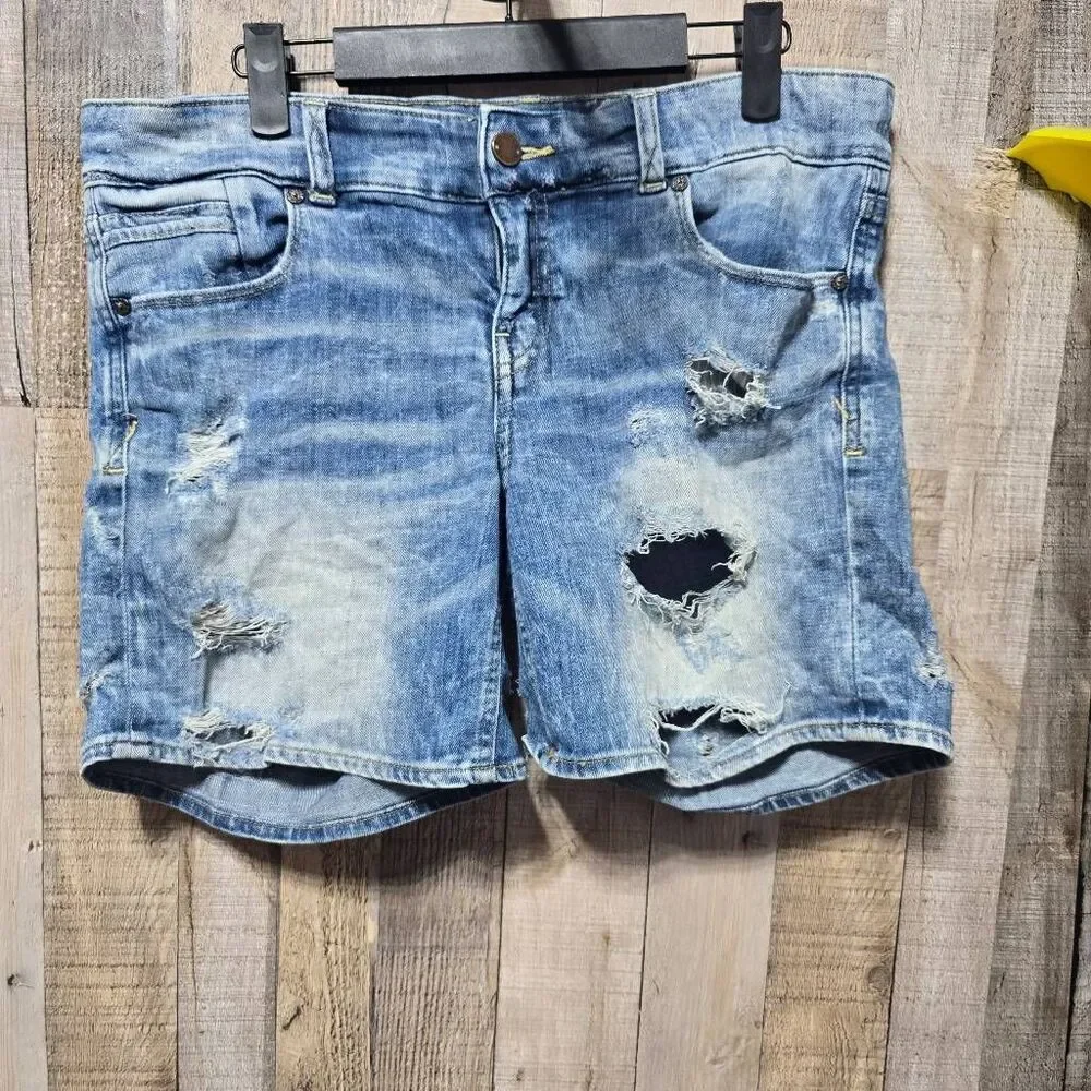 Buckle Fit No. 256 Boyfriend Stretch Denim Jean Shorts 28 Distressed Ripped